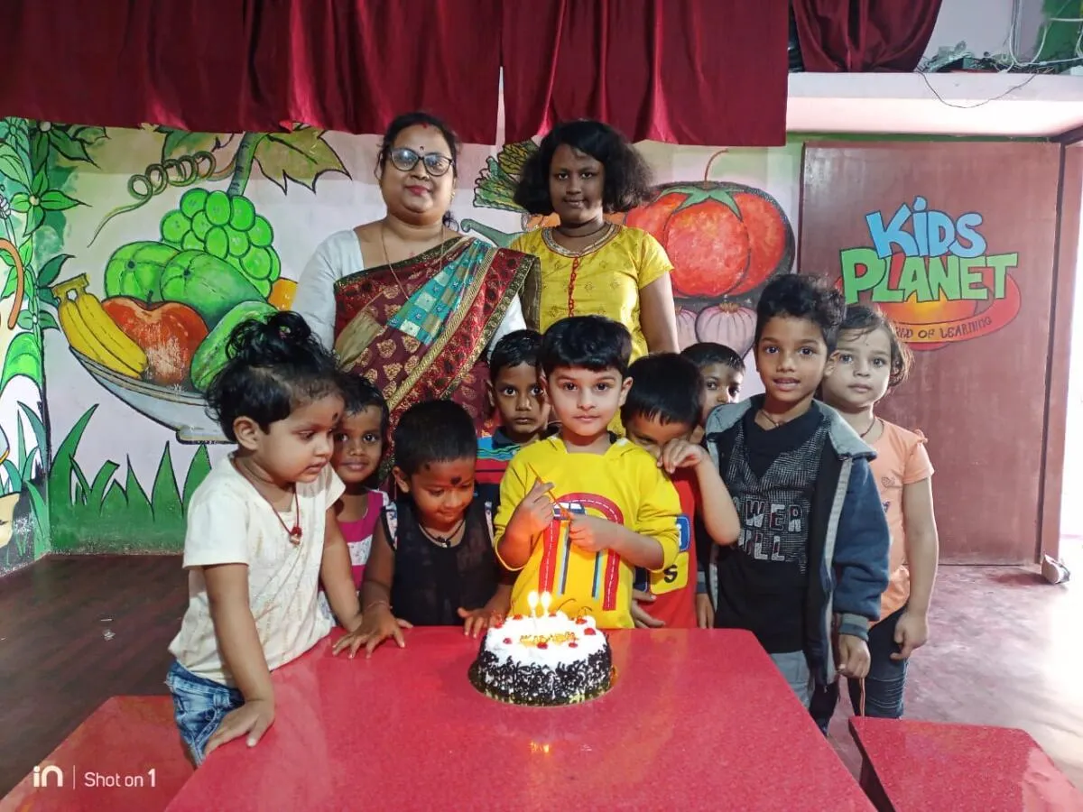 Children enjoying a birthday celebration together