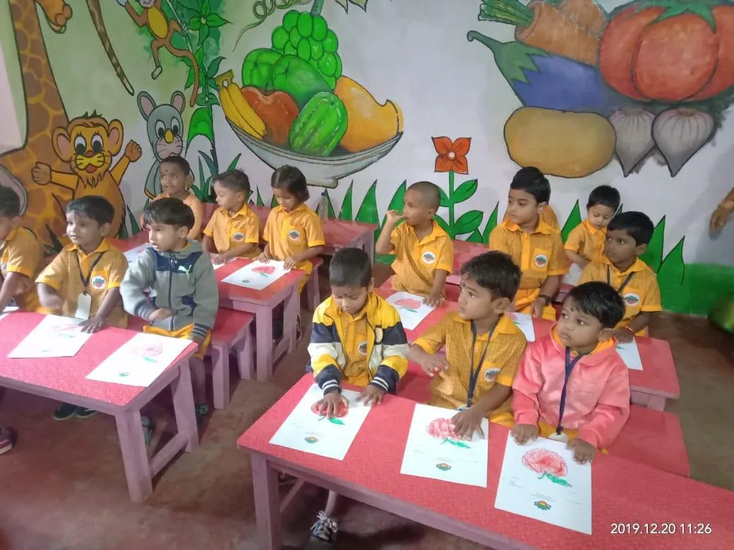 Children working on a classroom activity