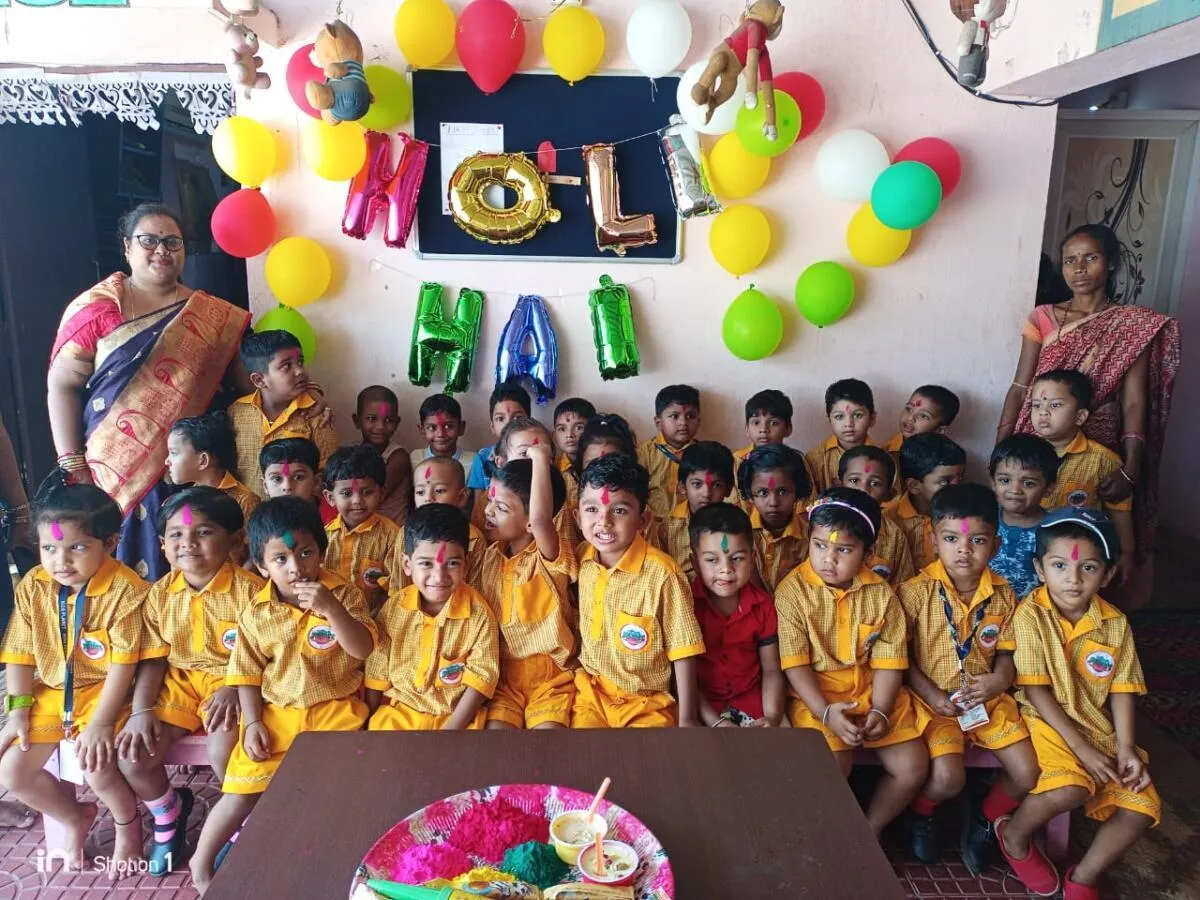 Holi celebration with children and teachers